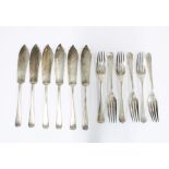 Set of George V silver fish knives and forks, Sheffield 1920 (12)