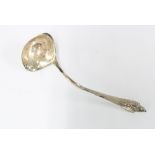 Georg Jensen silver sauce ladle, bearing import marks for London 1926