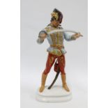 Large Herend figure of Hadik Hussar, Field Marshal of the Habsburg Army, signed K.Strobl, 40cm