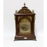 Large mahogany mantle clock, ting-tang striking movement stamped M.B P and numbered 24571, with a