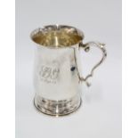QEII silver tankard, Birmingham 1978, with engraved initials and date 14 Sept 82, 13.5cm