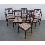 Set of six Georgian style mahogany dining chairs to include two carver chairs. 86 x 55 x 45cm. (6)