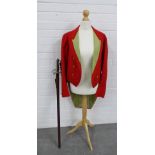 Royal Artillery red dress coat jacket together with a WWII sword & scabbard. (2)