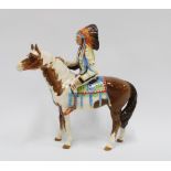 Beswick Indian on Skewbald horse, 21cm