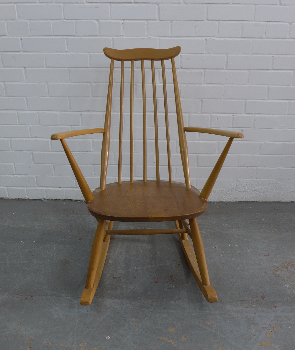 Ercol blonde elm rocking chair, 86 x 62 x 41cm. - Image 2 of 2