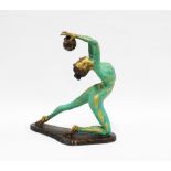 Art Deco style bronze figure of a rhythmic dancer 35 x 32cm