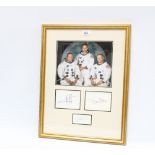 An Apollo 11 Moon Landing group of signatures, comprising the autographs of Neil Armstrong, Buzz