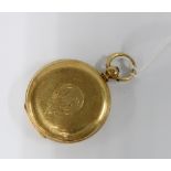 Victorian 18ct yellow gold full hunter pocket watch, Birmingham 1880