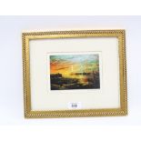Frank Manclark, coloured print of Newhaven Harbour, in a glazed gilt frame, size overall 30 x 24cm