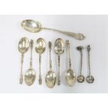 Set of six Victorian silver Apostle teaspoons, London 1895, Mappin & Webb silver Coronation teaspoon
