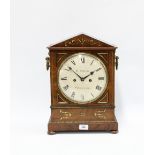 Mahogany mantle clock, the circular dial inscribed H. Child, Chelmsford and with Roman numerals,