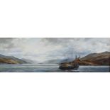 Ian S. Johnstone (SCOTTISH 1957 - 2009) 'Loch Alsh From Kyleakin' oil on board, signed, framed, 60