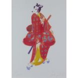 Jake Sutton (BRITISH b. 1947) Mikado Opera costume design, limited edition print, 4/195, signed in