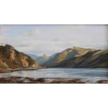 Ian S. Johnstone (SCOTTISH 1957 - 2009) 'Towards Glen Shiel from Loch Duich', oil on board,