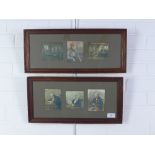 Henry Wright Kerr, set of six coloured prints contained with two oak frames (2)