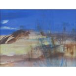 Mardi Barrie R.S.W (SCOTTISH 1931-2004) Blue Dusk, mixed media on board, signed, framed under