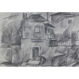 Kirill Sokolov (RUSSIAN 1930 - 2004) Street Scene charcoal / graphite, singed and numbered III,