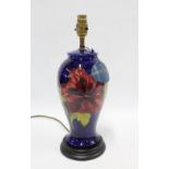 Moorcroft Hibiscus table lamp base, 38cm