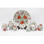 Collection of 20th century Chinese famille rose items to include jars and covers, together with a