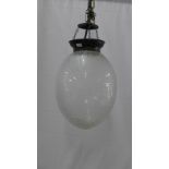 Floral patterned glass ceiling light, approximately 34 x 25cm