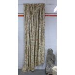 Whytock & Reid of Edinburgh, floral fabric curtains with an angled hem and string gathers, lined,