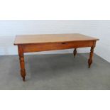 Vintage kitchen table with a drawer to either side, 183 x 79 x 88cm.