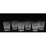 Set of six cut glass whisky tumblers , 10.5cm (6)