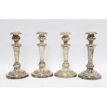 Set of four Epns rococo style candlesticks, 24cm high (4)