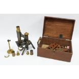 Swift & Son boxed microscope, etc, 27cm