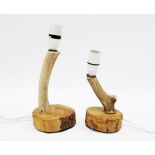 A pair of horn table lamp bases (2)