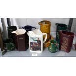 Collection of pub whisky water jugs to include Royal Lochnagar and The Invergordon (10)