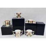 Royal Crown Derby commemorative loving cups with boxes, 8cm (5)