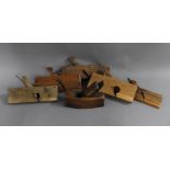 Six vintage wooden planes approximately 42cm long (6)