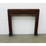Stained wooden fire surround, early 20th century design, 130 x 125cm