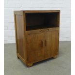 Early 20th century walnut bedside cabinet, 54 x 71 x 35cm.