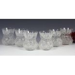 Set of six Edinburgh Crystal Thistle design whisky tumblers / glasses, in unused condition, 1st