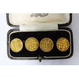 A pair of 18ct gold Chinese coin cufflinks (2)