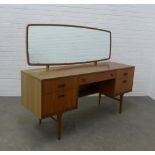 Vintage teak dressing table, 153 x 120 x 49cm.