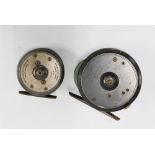 Hardy Bros Ltd The 'Uniqua' fishing reel, size 3 & 3/4 Brit Pat 658472, together with a smaller