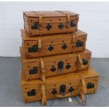 Graduating set of four Giovanni leather luggage cases, labelled, (4)