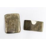Edwardian silver card case, Birmingham 1903 together with a silver cigarette case by the