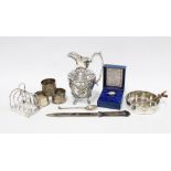 Collection of Epns and silver plated items together with a Halcyon Days enamel box , etc (a lot)