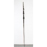Long barbed fishing spear, with twine decoration, probably South Seas, 256cm