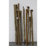 Eight vintage fishing rods to include a Hardy's split cane (two piece), two Hardy's Salmon canes, '