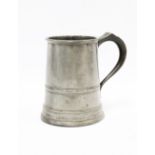 Victorian Quart pewter tankard, 15cm high