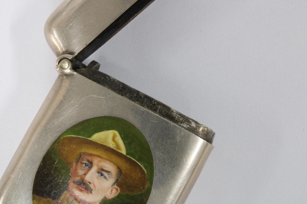 Baden Powell silver and enamel vesta case, by Cornelius Desormeaux Saunders & James Francis Hollings - Bild 3 aus 3