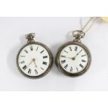 Two silver pear cased pocket watches (2)