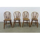Set of four vintage elm hoop back chairs, by Gomm of High Wycombe Stamped 1939, 42 x 89cm. (4)