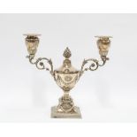 Georgian style silver plate candelabra, 23cm high