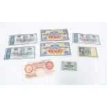 Vintage bank notes to include three British Linen Bank £1 notes and a Union of Scotland £1 note, etc